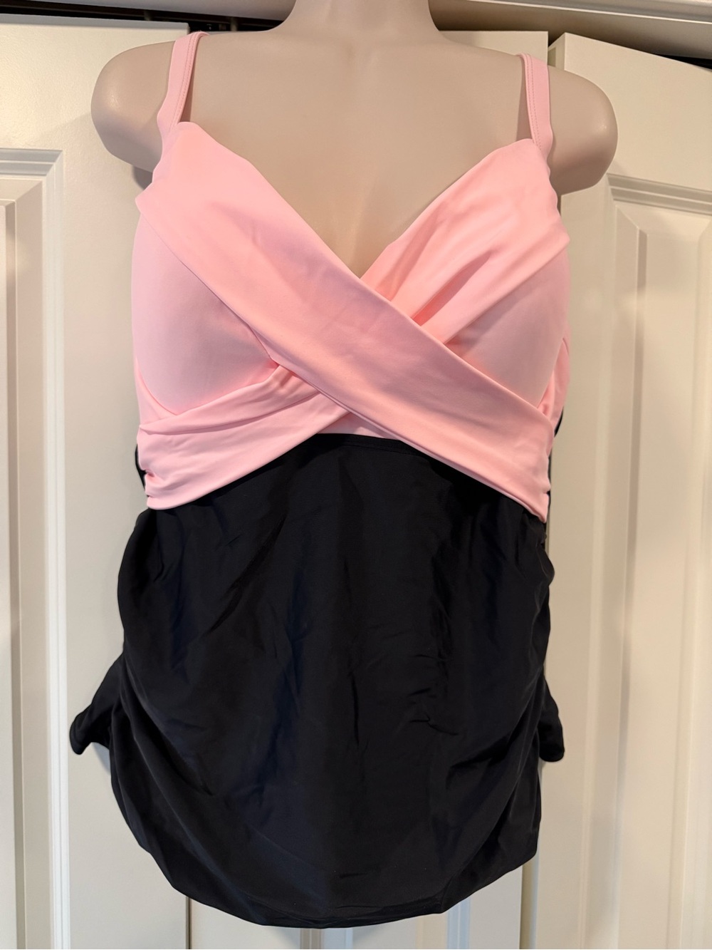 My CoCo pink black swim tankini top 16 xl nwot